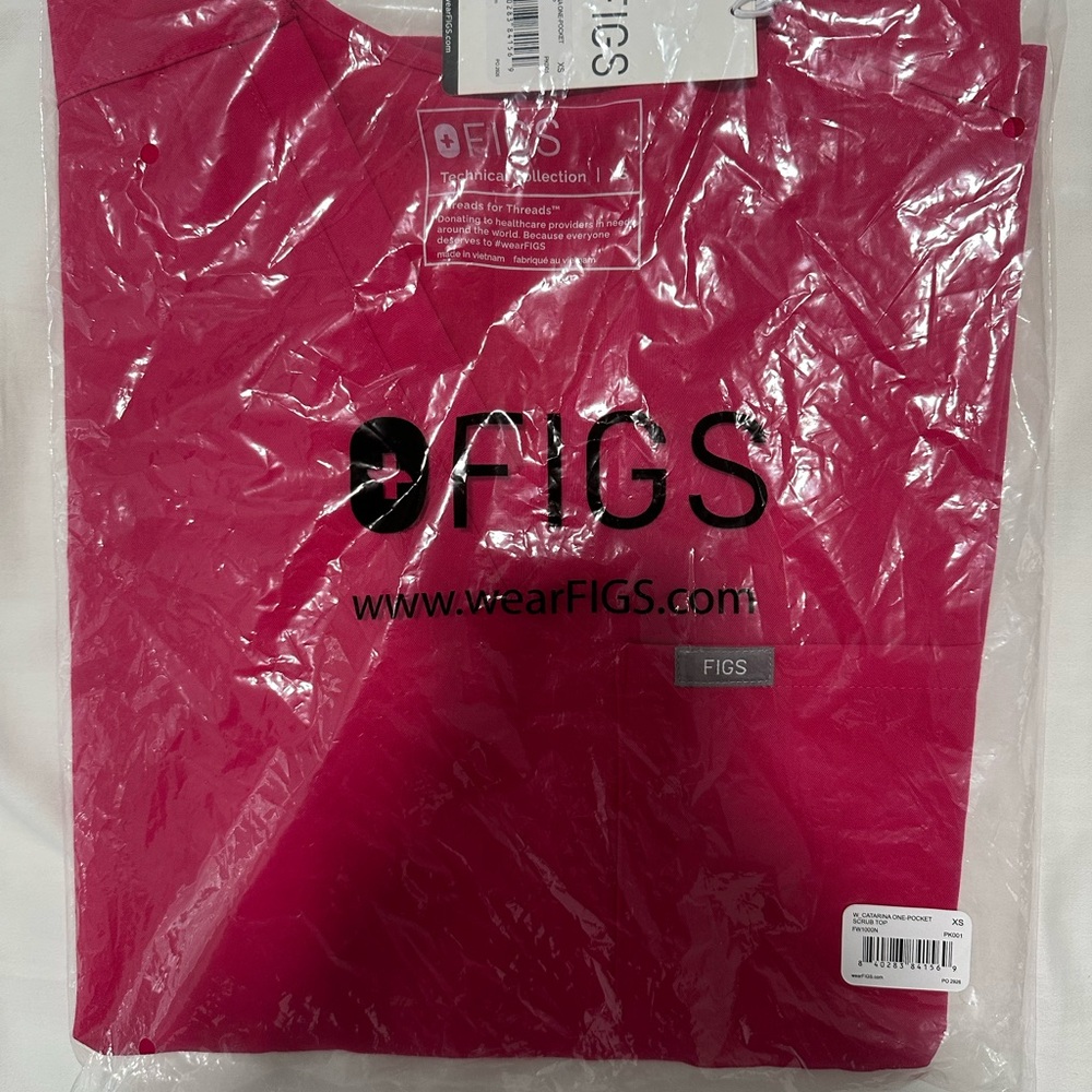 Figs Hot Pink Medical Scrub Top